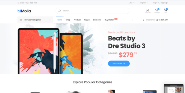 Molla MultiPurpose WooCommerce Theme - Ultimate eCommerce Solution