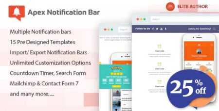 Shopping Cart Apex Notification Bar Plugin