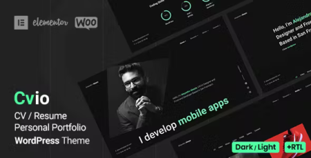 Cvio CV and Personal Portfolio Elementor Theme