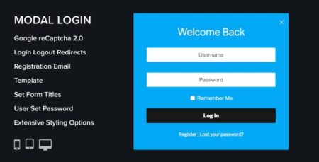 Modal Login Register Forgotten Plugin
