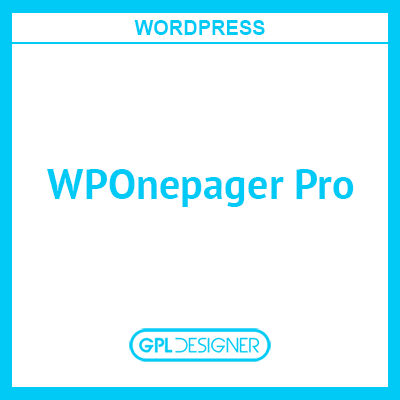 WPOnepager Pro Plugin
