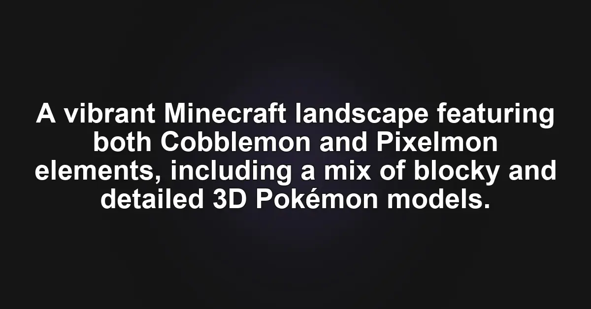 Discover the Best Pokémon Minecraft Mods: Cobblemon vs. Pixelmon Discover the Best Pokémon Minecraft Mods: Cobblemon vs. Pixelmon