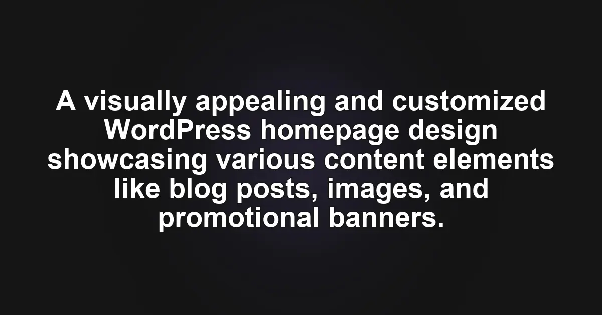 How to Customize Your WordPress Homepage for Maximum Impact How to Customize Your WordPress Homepage for Maximum Impact